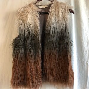 Faux fur ombré vest